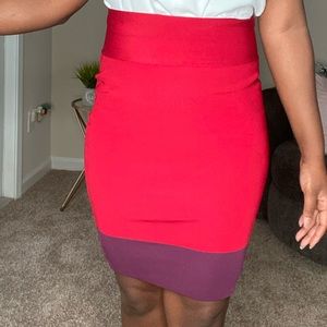 (EXPRESS) Red and Purple Pencil Skirt Size XS